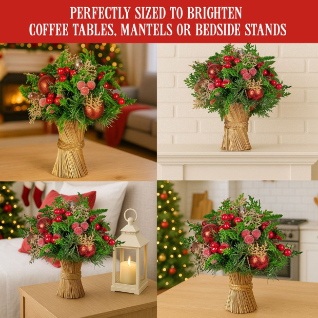 Christabelle 33cm Christmas Bouquet - Berries & Baubles Image 7