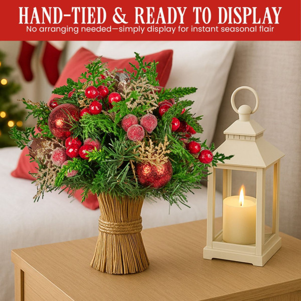 Christabelle 33cm Christmas Bouquet - Berries & Baubles Image 8