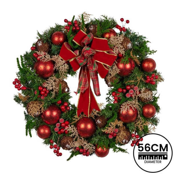 Christabelle 56cm Christmas Wreath - Berries & Baubles Image 4