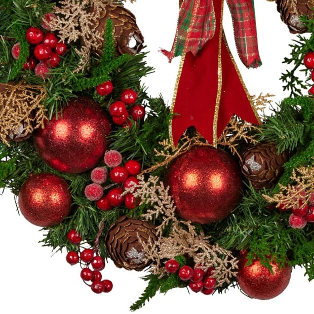 Christabelle 56cm Christmas Wreath - Berries & Baubles Image 5
