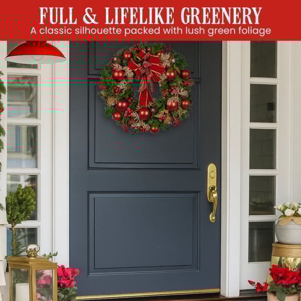 Christabelle 56cm Christmas Wreath - Berries & Baubles Image 6