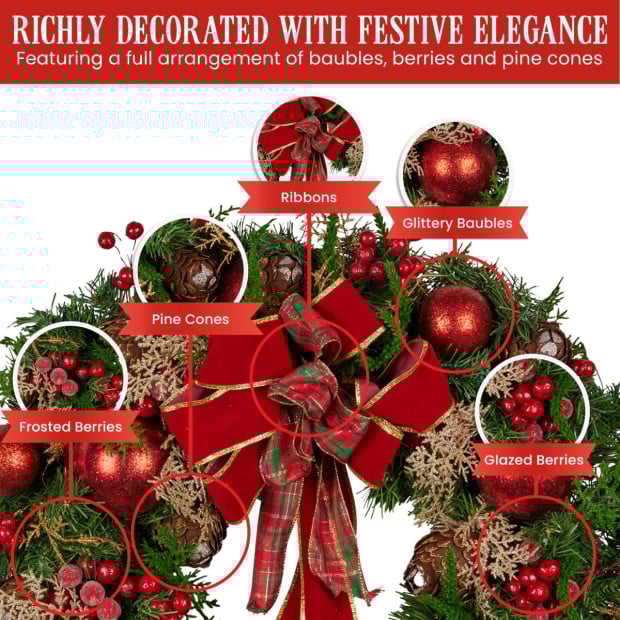 Christabelle 56cm Christmas Wreath - Berries & Baubles Image 7