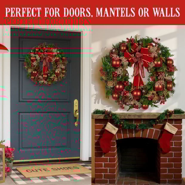 Christabelle 56cm Christmas Wreath - Berries & Baubles Image 8