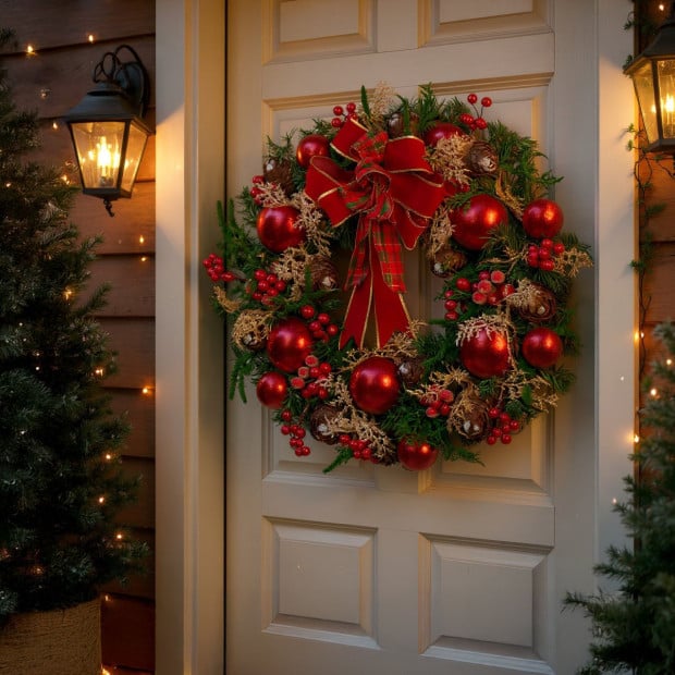 Christabelle 56cm Christmas Wreath - Berries & Baubles Image 10