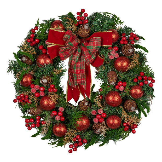 Christabelle 71cm Christmas Wreath - Berries & Baubles Image 2