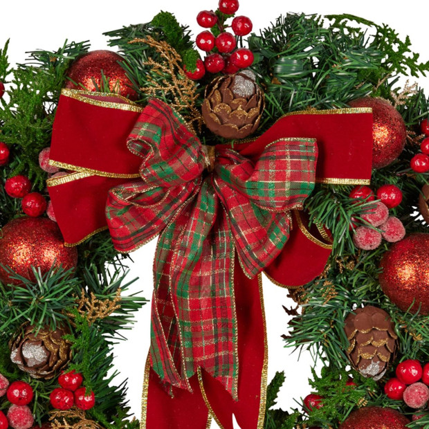 Christabelle 71cm Christmas Wreath - Berries & Baubles Image 3