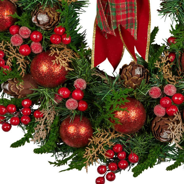 Christabelle 71cm Christmas Wreath - Berries & Baubles Image 5