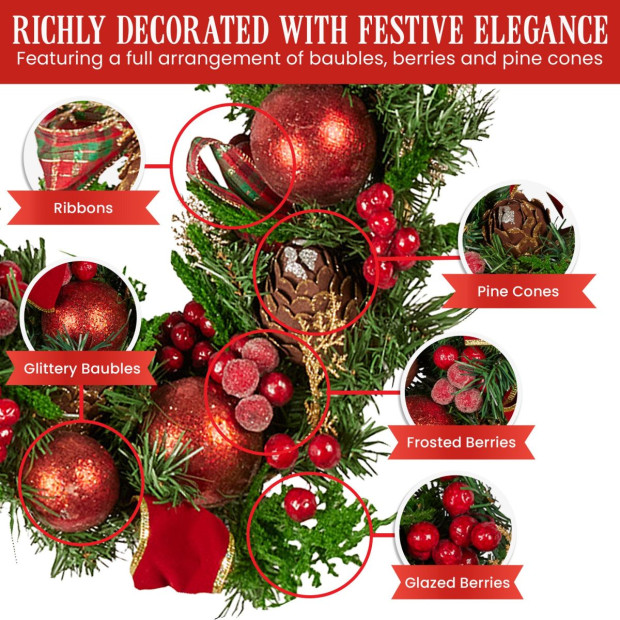 Christabelle 185cm Christmas Garland - Berries & Baubles Image 6
