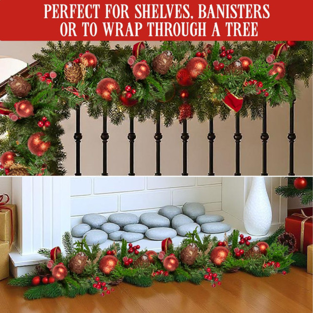 Christabelle 185cm Christmas Garland - Berries & Baubles Image 7