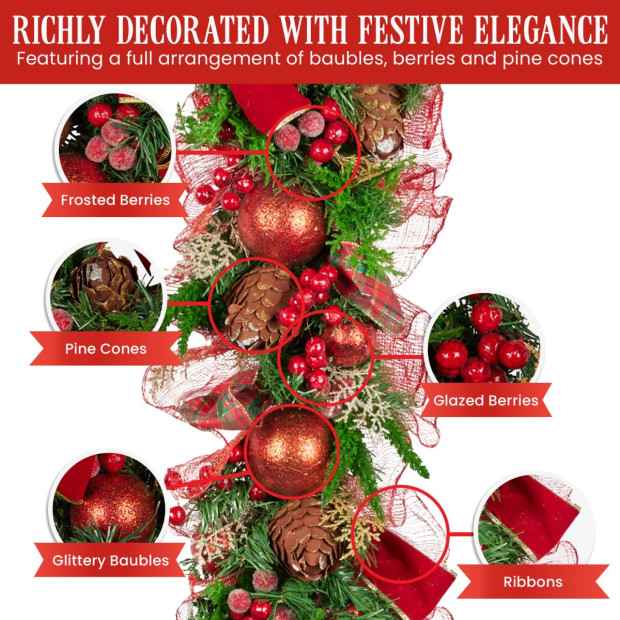 Christabelle 100cm Christmas Garland - Berries & Baubles Image 6