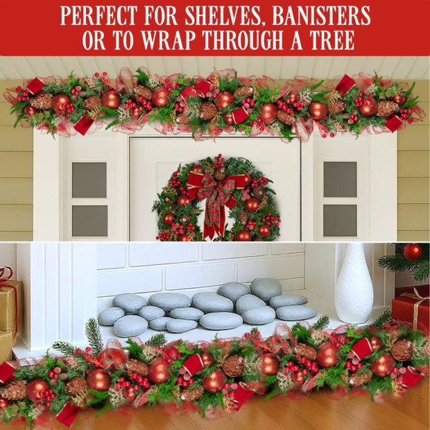 Christabelle 100cm Christmas Garland - Berries & Baubles Image 7