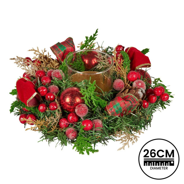 Christabelle 26cm Christmas Centrepiece - Berries & Baubles Image 4
