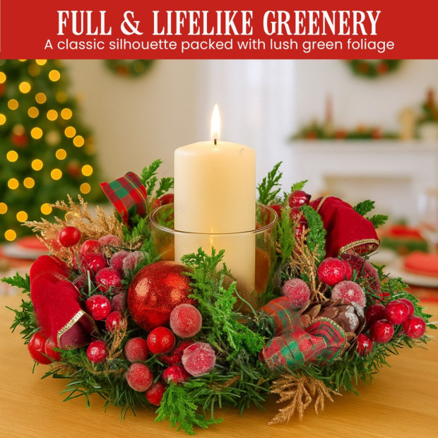 Christabelle 26cm Christmas Centrepiece - Berries & Baubles Image 5