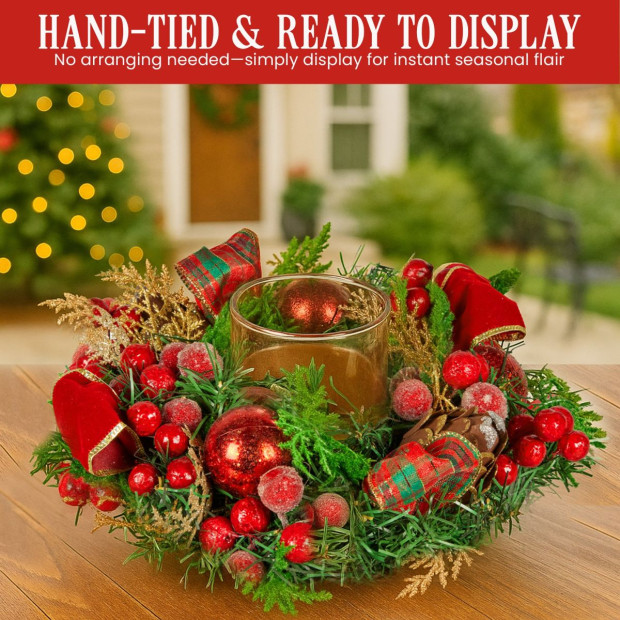 Christabelle 26cm Christmas Centrepiece - Berries & Baubles Image 8