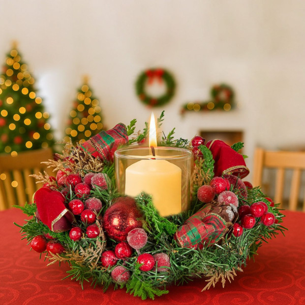 Christabelle 26cm Christmas Centrepiece - Berries & Baubles Image 9