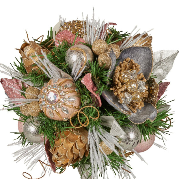 Christabelle 36cm Christmas Tabletop Topiary - Christmas Blush Image 3