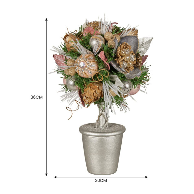 Christabelle 36cm Christmas Tabletop Topiary - Christmas Blush Image 4