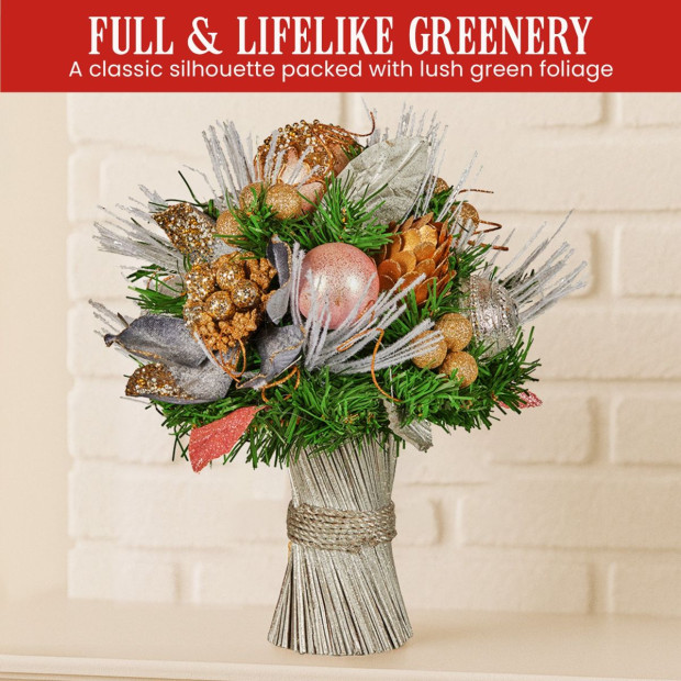 Christabelle 33cm Christmas Bouquet - Christmas Blush Image 5