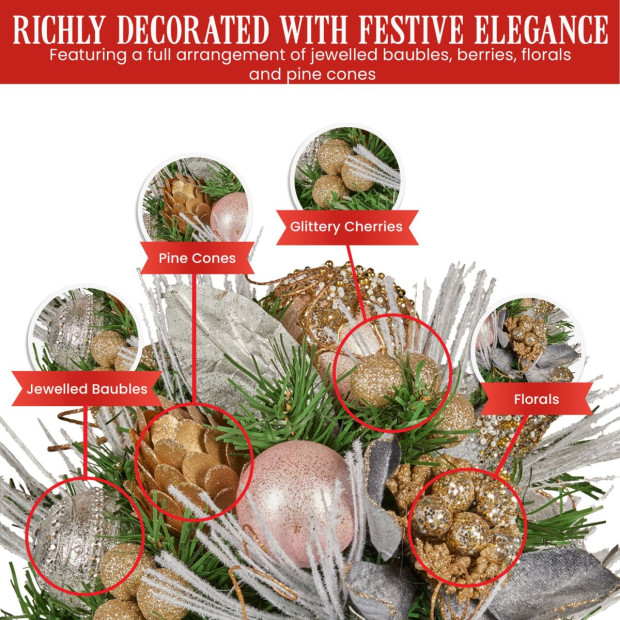 Christabelle 33cm Christmas Bouquet - Christmas Blush Image 6