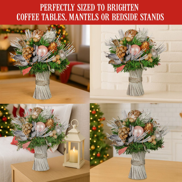 Christabelle 33cm Christmas Bouquet - Christmas Blush Image 7