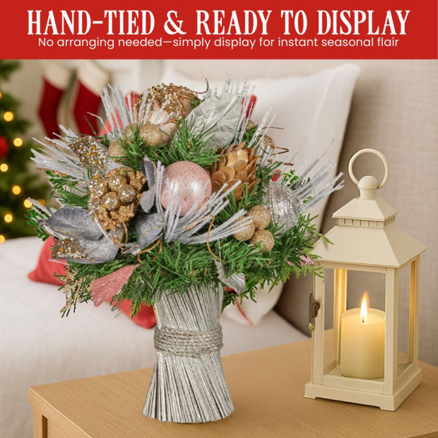 Christabelle 33cm Christmas Bouquet - Christmas Blush Image 8