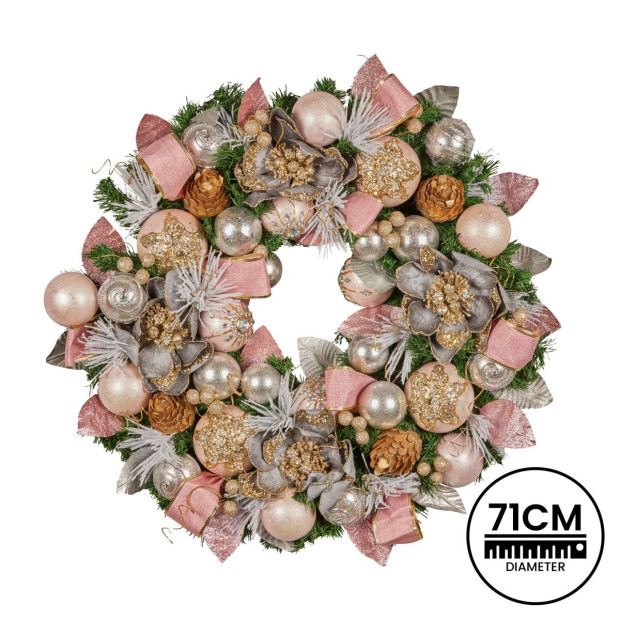 Christabelle 71cm Christmas Wreath - Christmas Blush Image 4