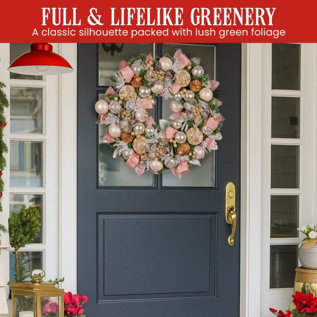 Christabelle 71cm Christmas Wreath - Christmas Blush Image 5