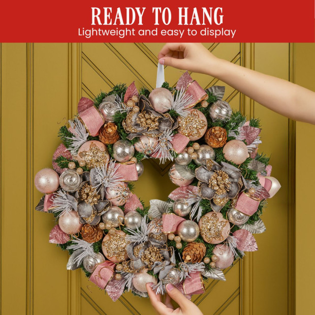 Christabelle 71cm Christmas Wreath - Christmas Blush Image 8