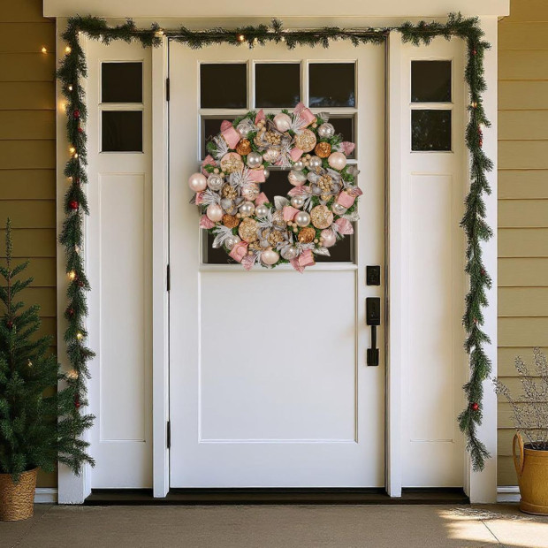 Christabelle 71cm Christmas Wreath - Christmas Blush Image 9