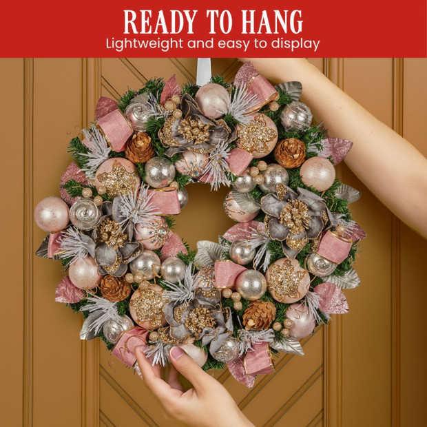 Christabelle 56cm Christmas Wreath - Christmas Blush Image 8