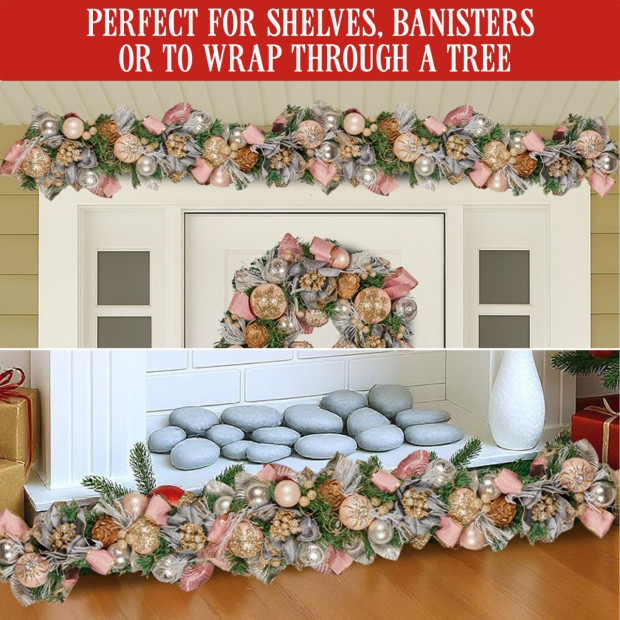 Christabelle 185cm Christmas Garland - Christmas Blush Image 7