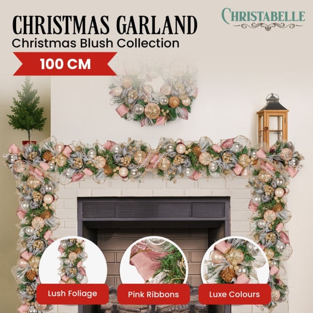 Christabelle 100cm Christmas Garland - Christmas Blush
