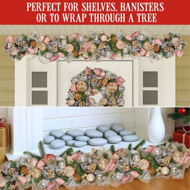 Christabelle 100cm Christmas Garland - Christmas Blush Image 7