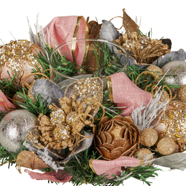 Christabelle 26cm Christmas Centrepiece - Christmas Blush Image 3