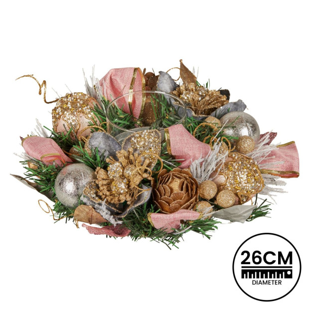 Christabelle 26cm Christmas Centrepiece - Christmas Blush Image 4