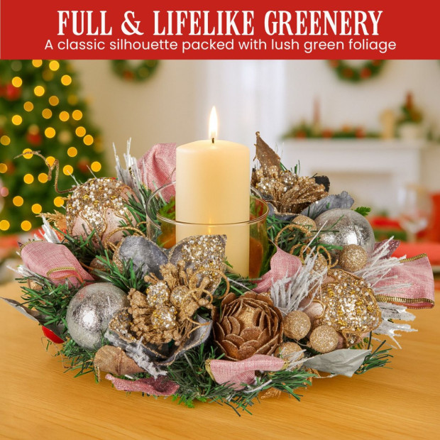 Christabelle 26cm Christmas Centrepiece - Christmas Blush Image 5