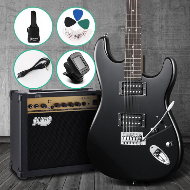 Electric Guitar Instrument Rock Black Carry Bag Steel String