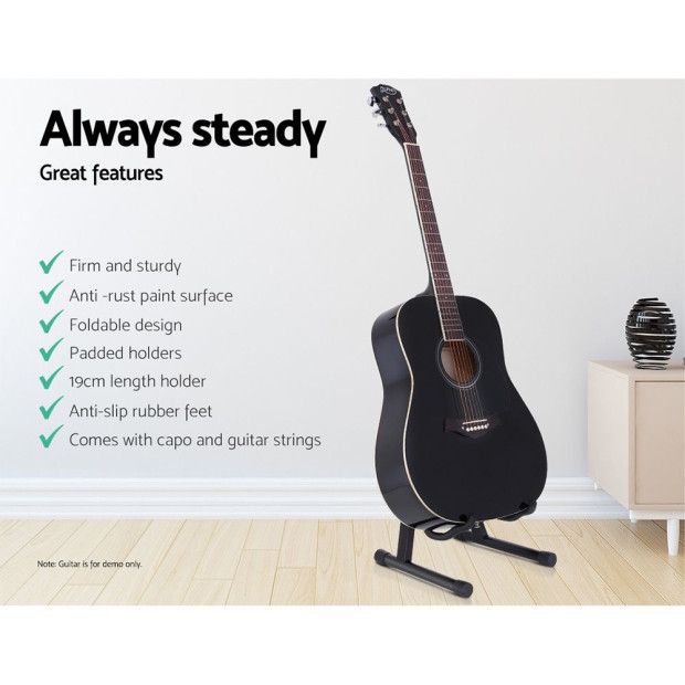 Folding Acoustic Guitar Stand Bass Floor Rack Holder Pack Image 4