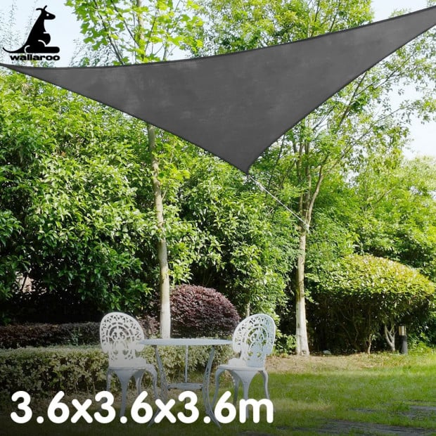 Wallaroo Triangle Shade Sail 3.6 x 3.6 x 3.6M - Grey Image 8