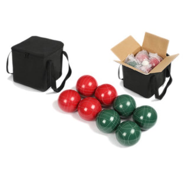 Deluxe 8 Resin Bowls Bocce Game Set Red & Green W/ Rules Image 5