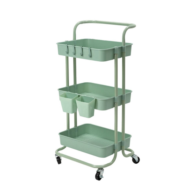 Kitchen Trolley Cart Storage 3 Tier - Green