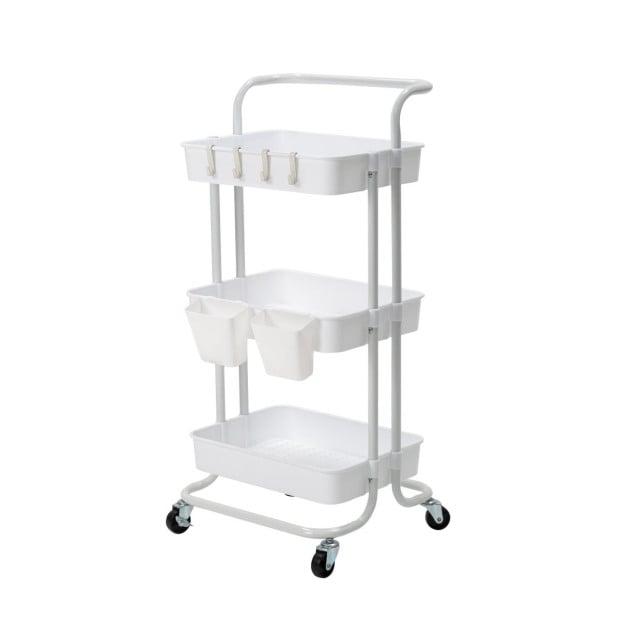 Kitchcen Trolley Cart Storage 3 Tier - White