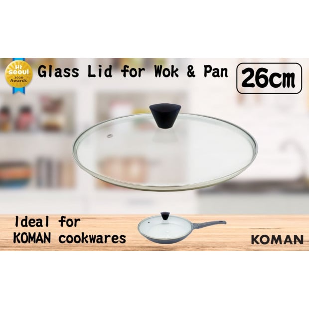 Koman Glass Lid With Bakelite Handle - 28cm Image 2