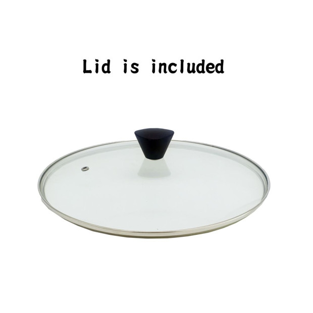 Koman 28cm Two Hands Wok + Glass Lid - Black Image 11
