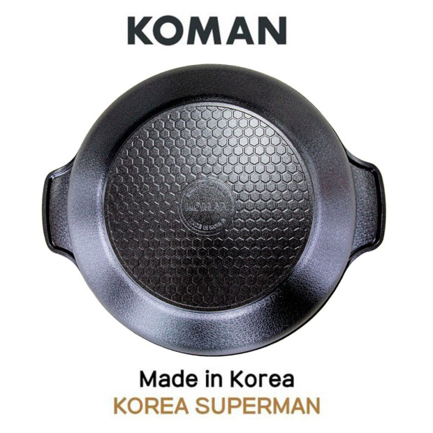 Koman 28cm Two Hands Wok + Glass Lid - Black Image 4