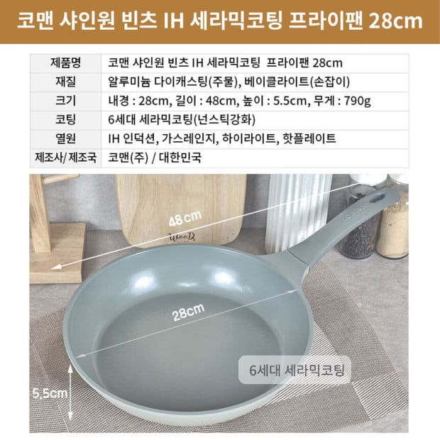 Koman 28cm Ih Frying Pan - Grey Image 11