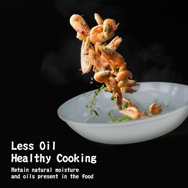 Koman 28cm Ih Frying Pan + Glass Lid - Grey Image 3