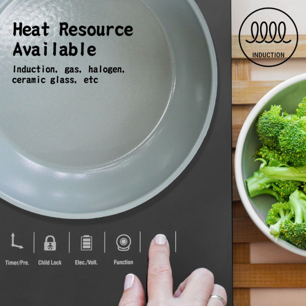 Koman 28cm Ih Frying Pan + Glass Lid - Grey Image 4