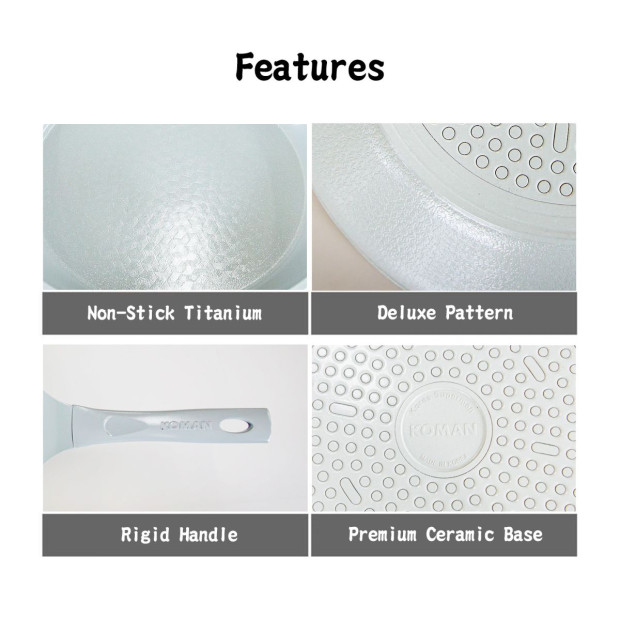 Koman 28cm Ih Frying Pan + Glass Lid - Grey Image 6