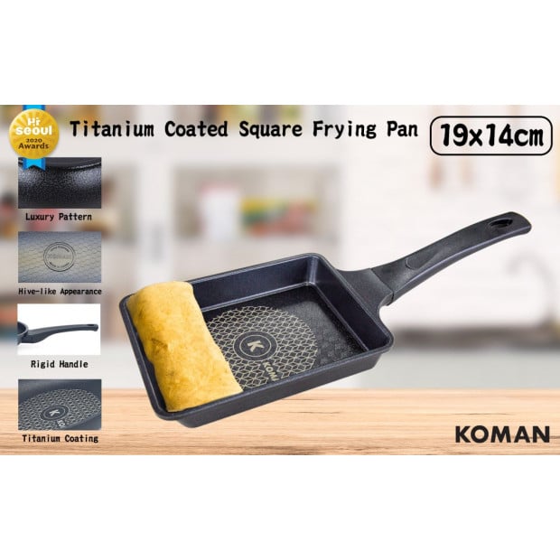 Koman 19x14cm Square Frying Pan - Black Image 2